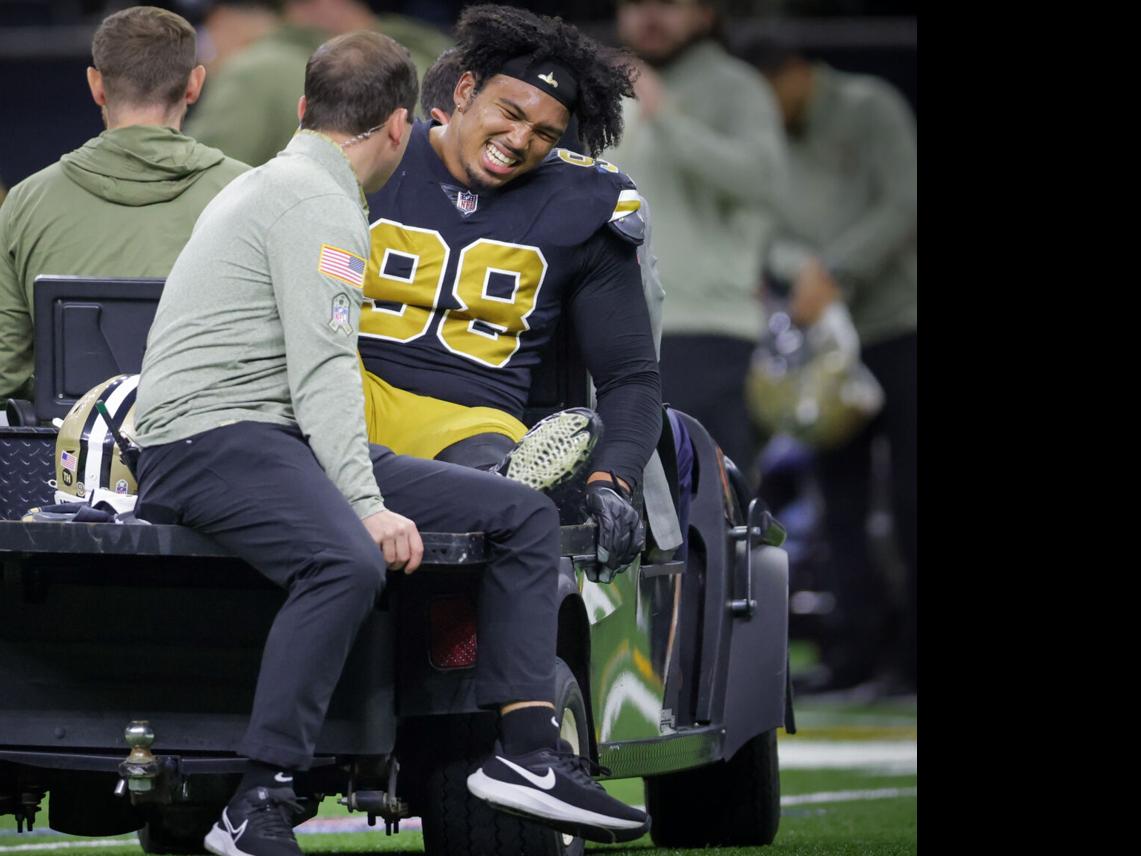 Saints DE Payton Turner injured, carted off during Rams game, Saints