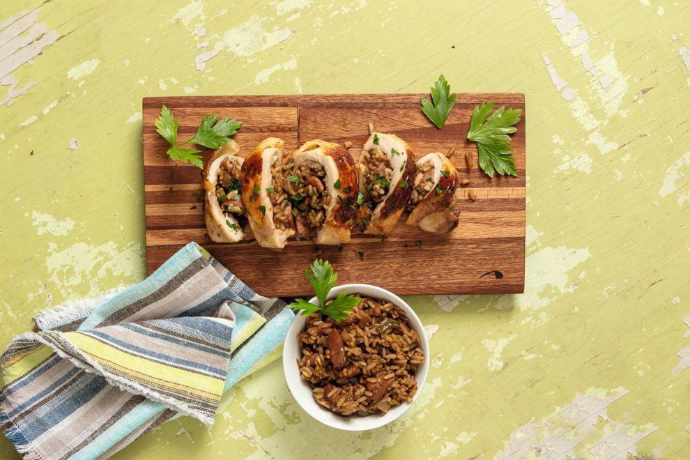 See this New Orleans’ chef’s jambalayastuffed chicken thighs 2
