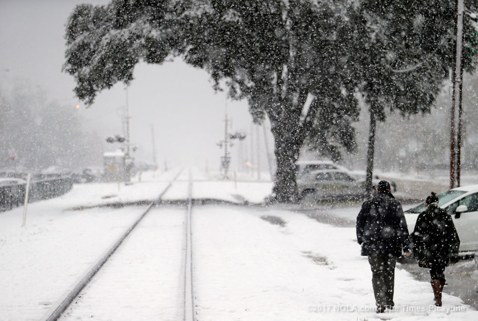 en new orleans cae nieve