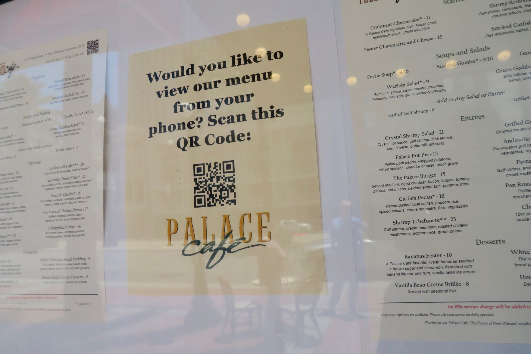 New Orleans restaurants serve up QR codes for no-touch menus in