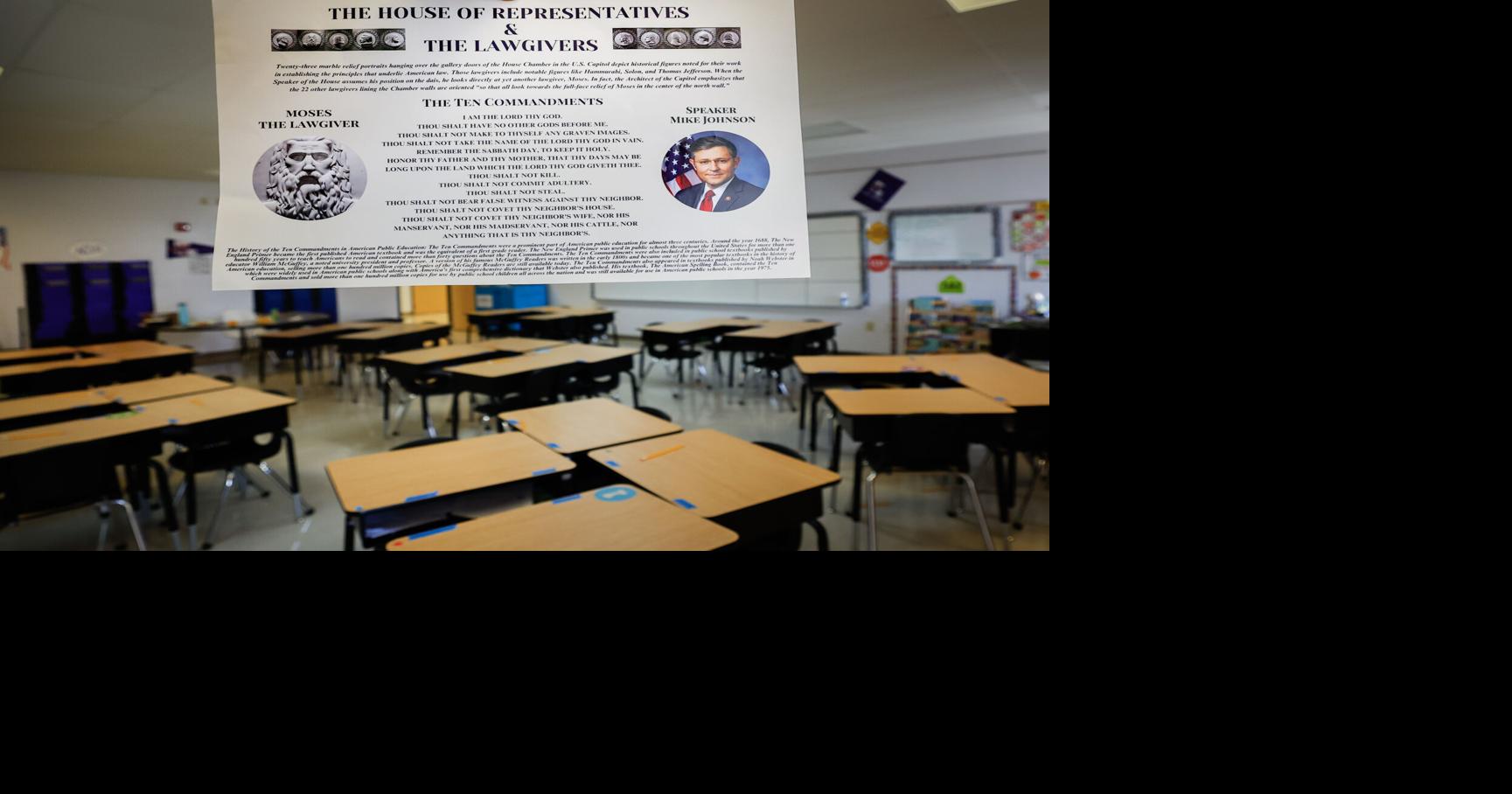 Ten Commandments now up in Louisiana classrooms as school year begins. Students, educators react.