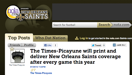 NOLA Media Group to print special 'Saints Monday' editions this