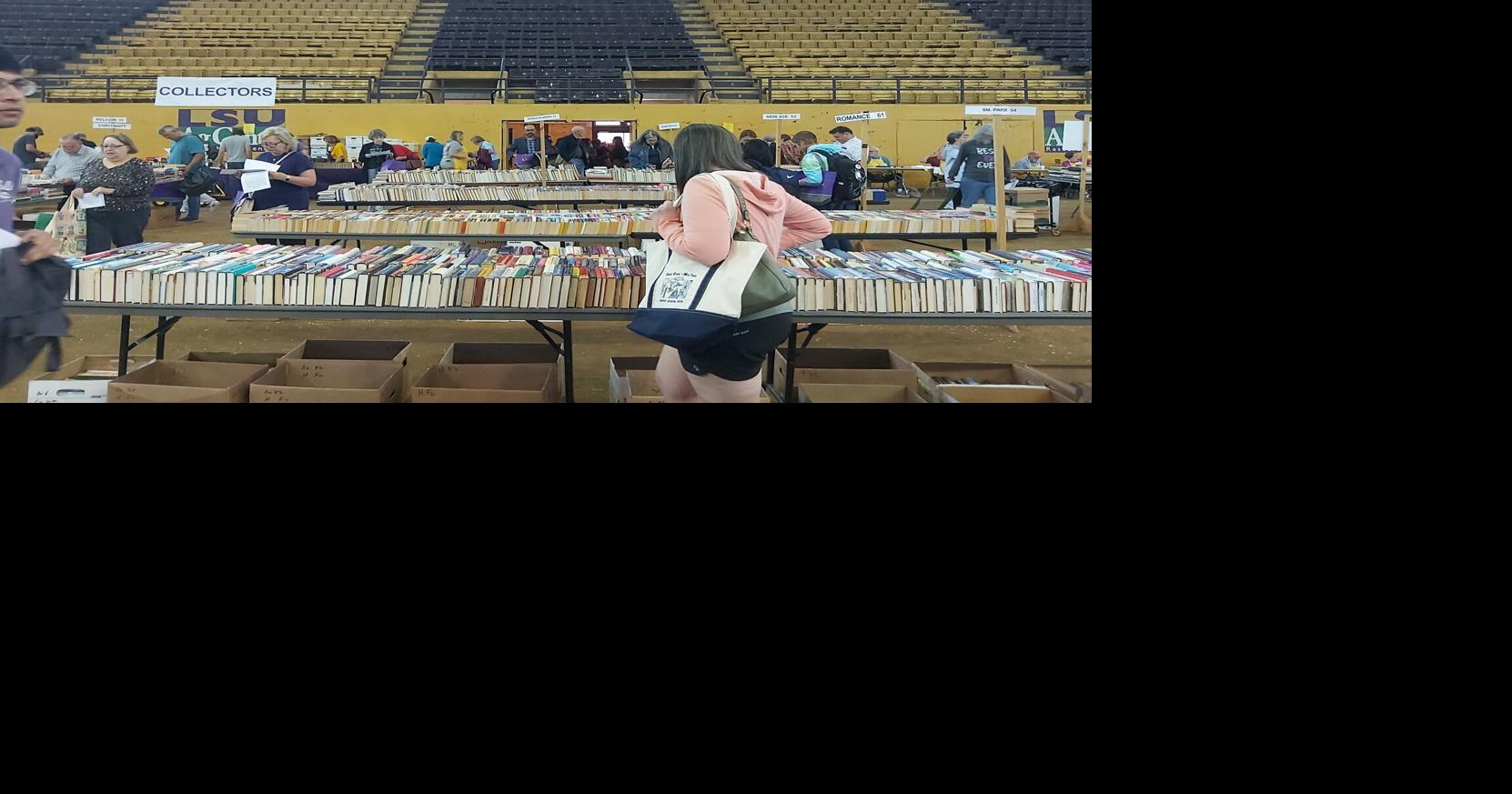 At LSU in Baton Rouge, books fly off the tables during book bazaar's opening day