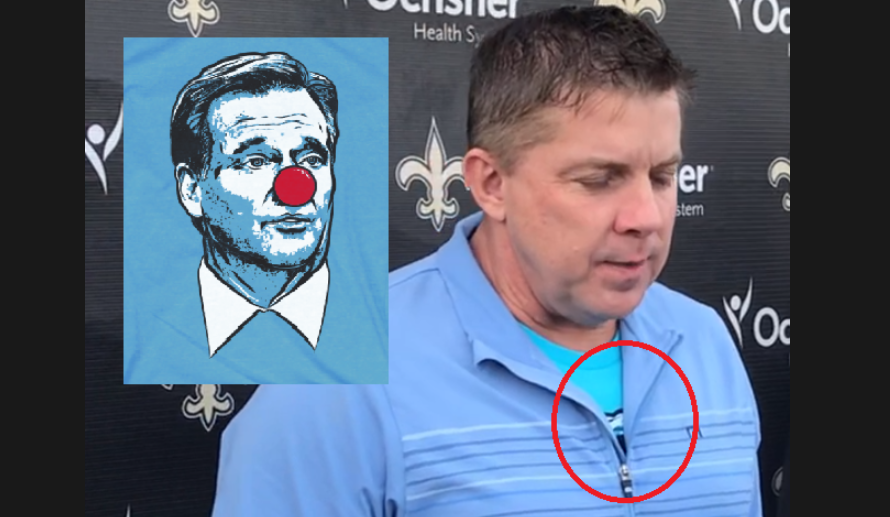 Was Sean Payton wearing a Roger Goodell clown shirt? It certainly