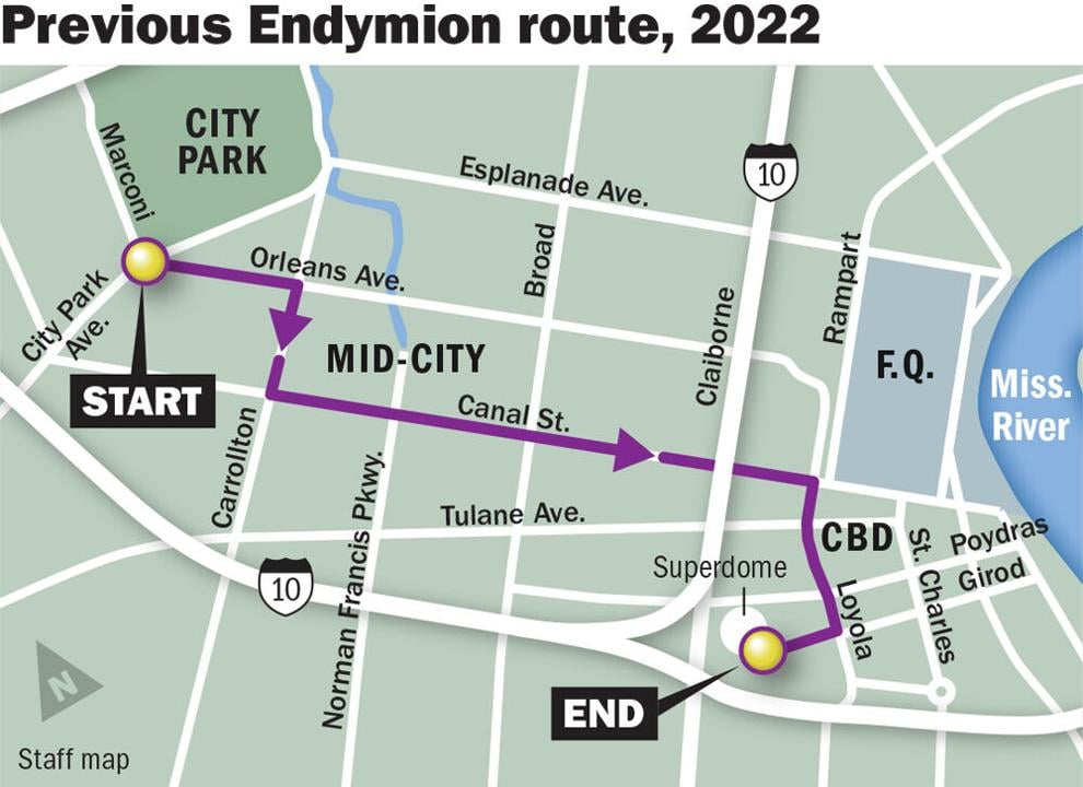 Endymion parade route map 2022