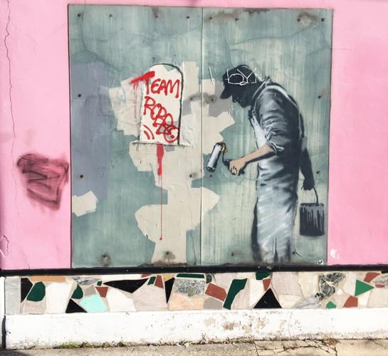Rare New Orleans Banksy painting tagged .jpg