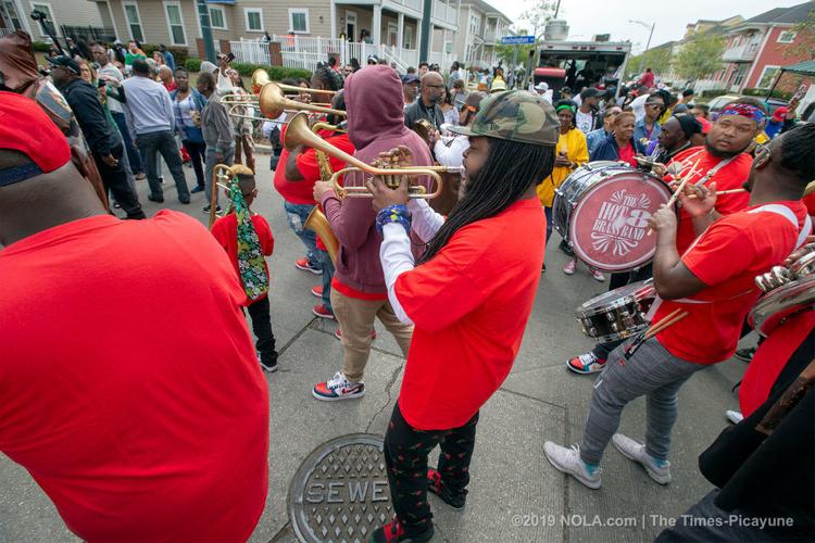 Mardi Gras Indians meander through Central City in New Orleans on Super Sunday 2019