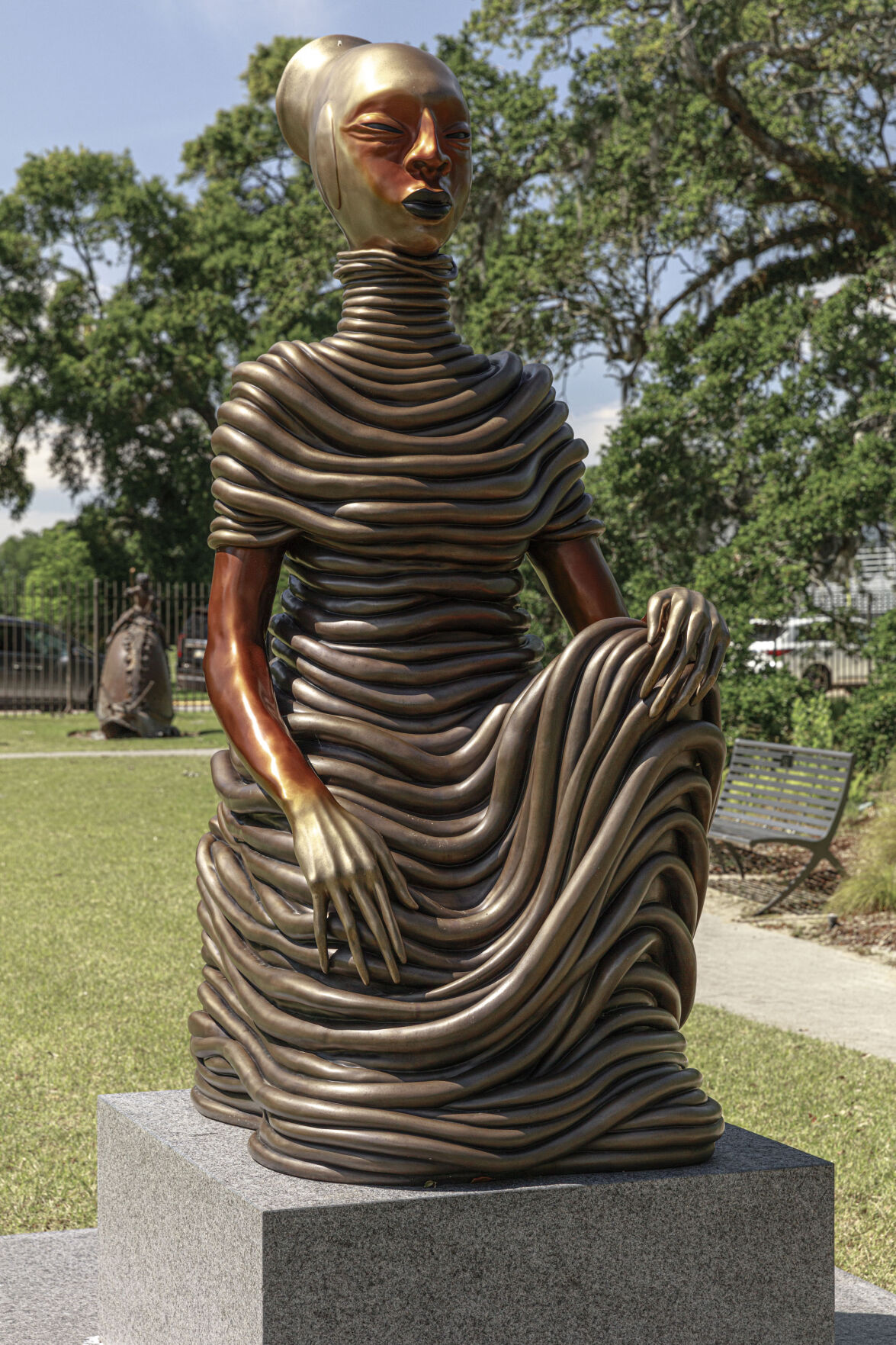 Giant crocodile sculpture in Crescent Park symbolizes Black female