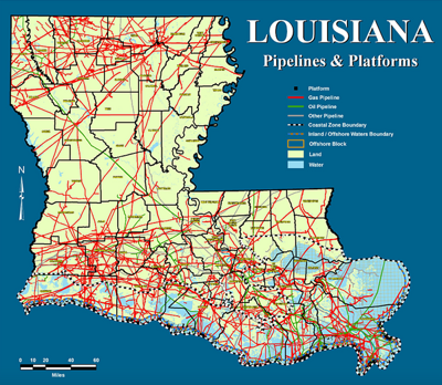 Louisiana Natural Resources Map This Map Shows All Of Louisiana's Major Oil And Gas Pipelines; What's One  More? | Environment | Nola.com