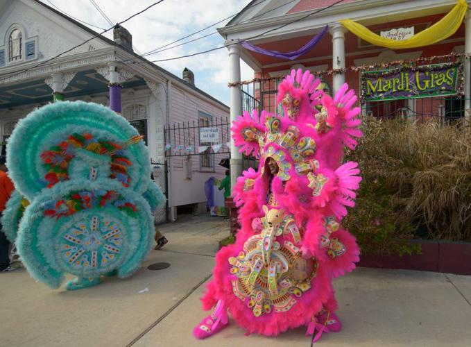 yellow pocahontas mardi gras indians