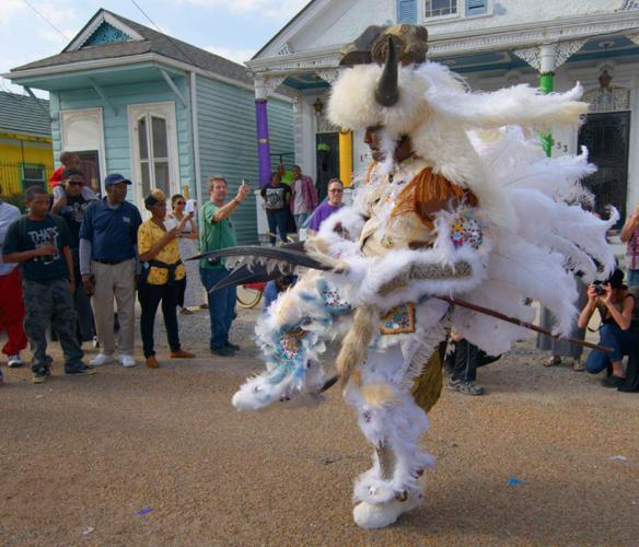 yellow pocahontas mardi gras indians