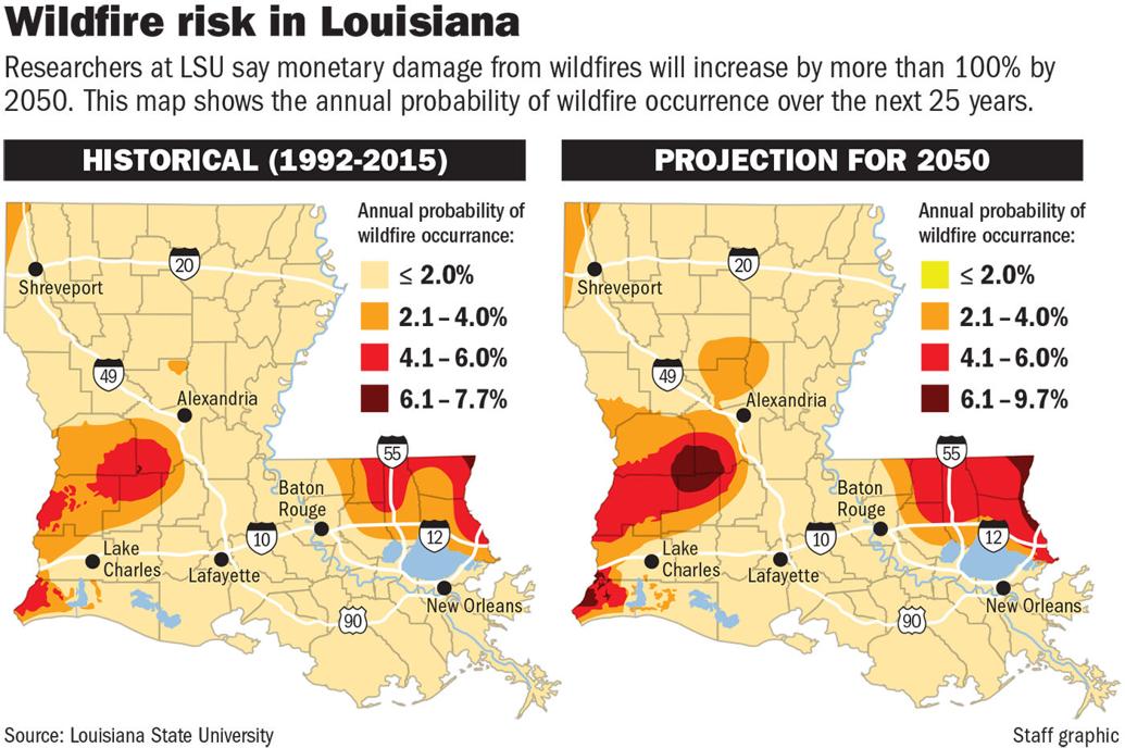Hundreds of wildfires across Louisiana burn homes, forests