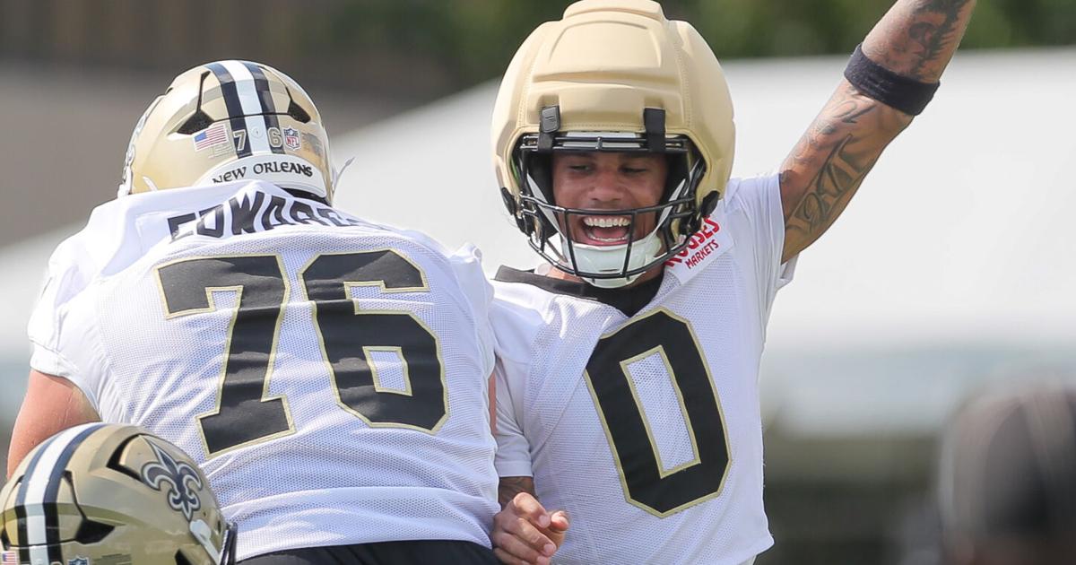 Photos: Saints first round draft pick wide receiver Jordyn Tyson scores TD during day two of training camp