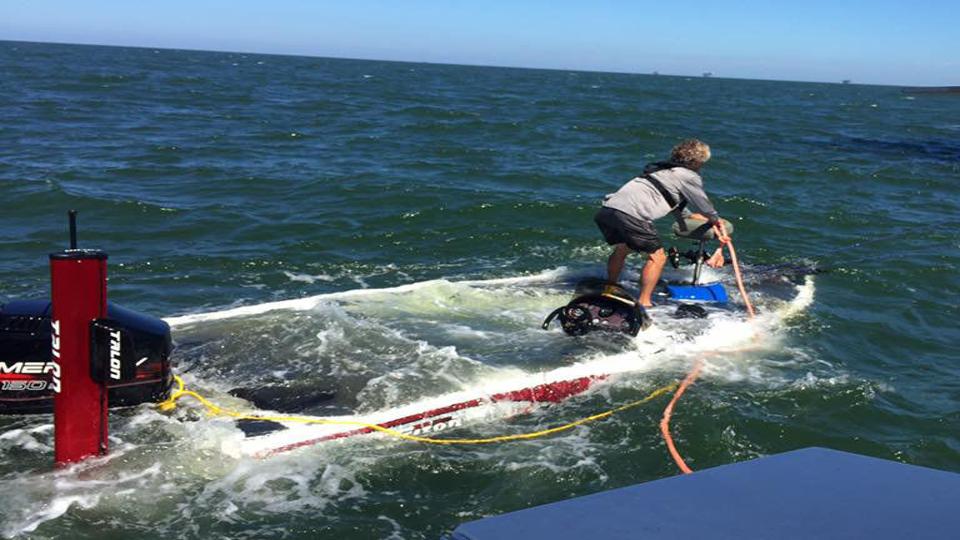 Bass boat sinks in rough seas out of Venice, Sports