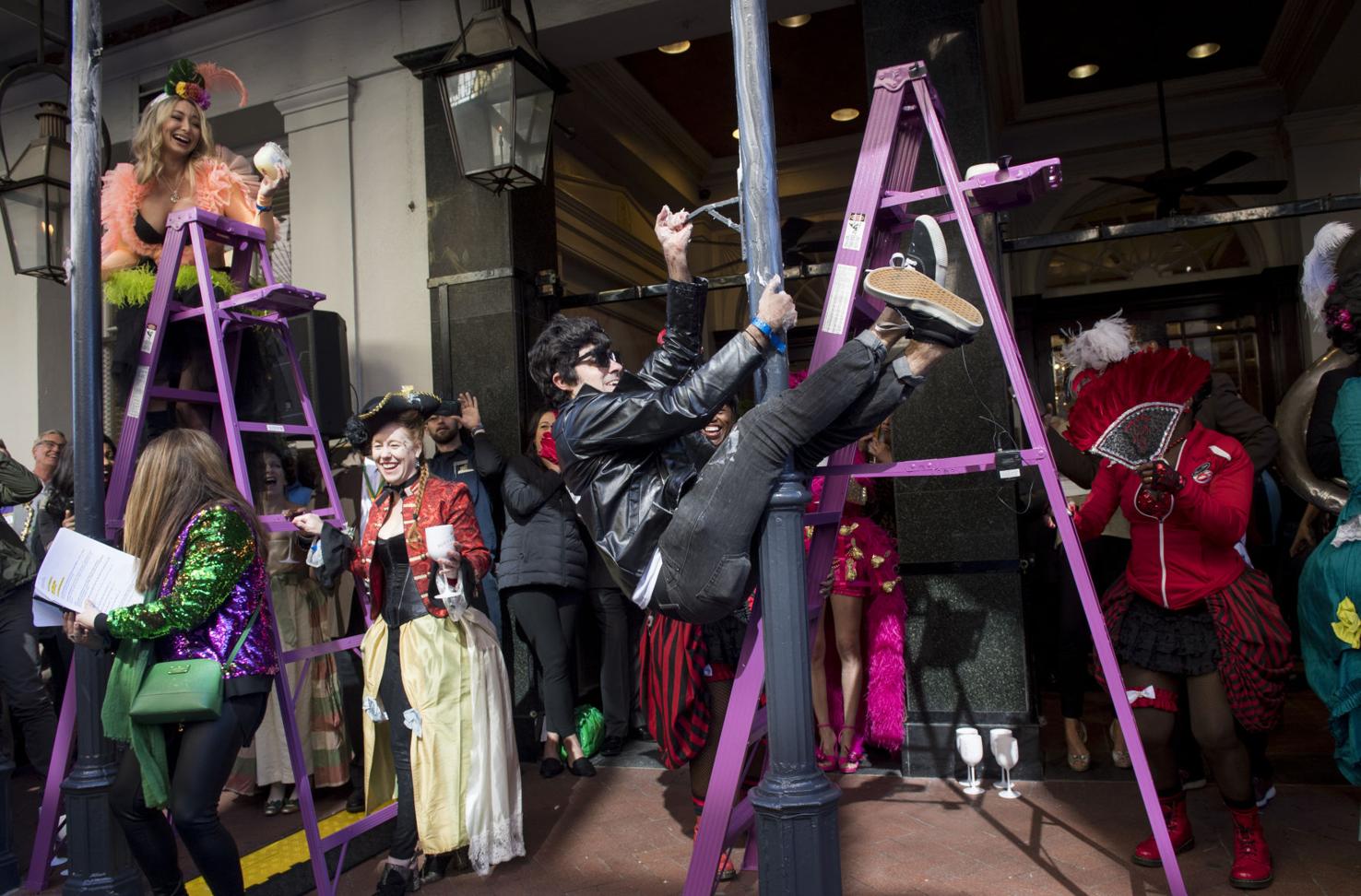 mardi gras greasing the pole 2025