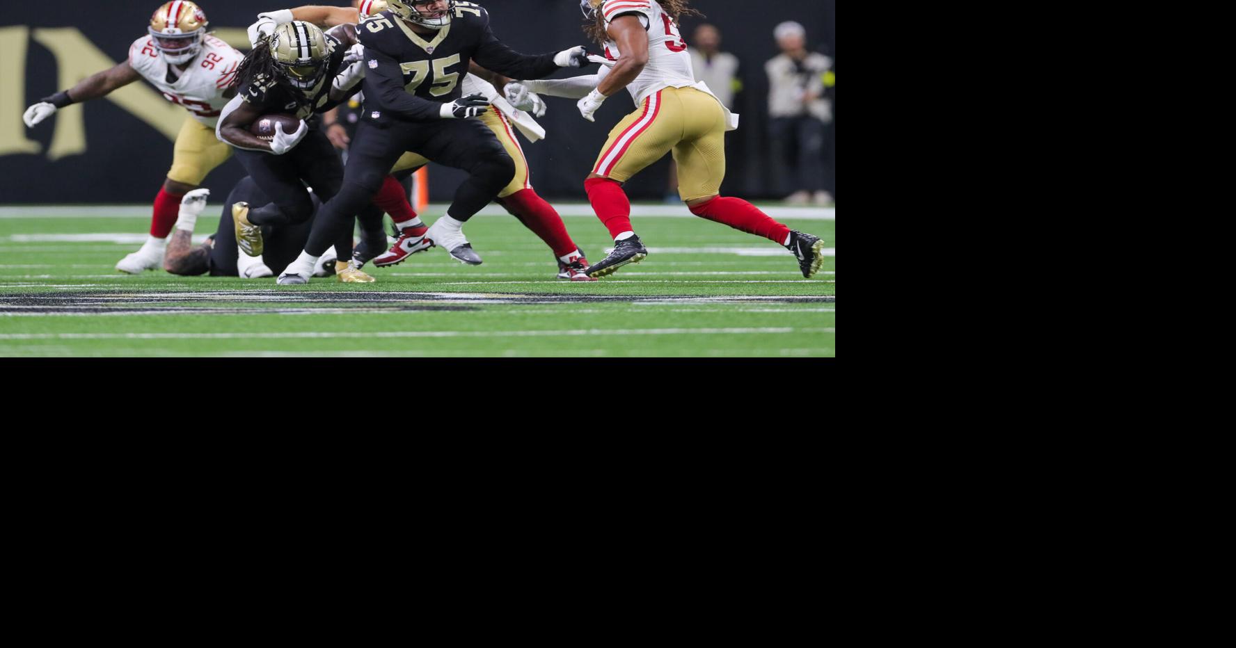 A starting offensive lineman returns to practice for the Saints ahead of the Falcons game
