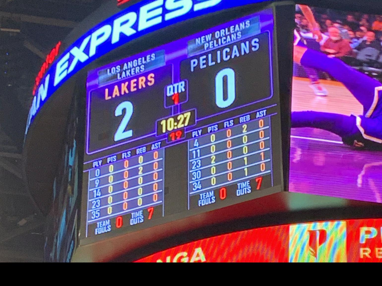 Scoreboard Operator Gives Anthony Davis First Points To The Lakers Pelicans Nola Com