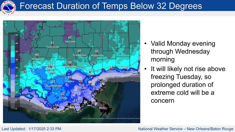 How much snow will New Orleans and Baton Rouge get? Weather