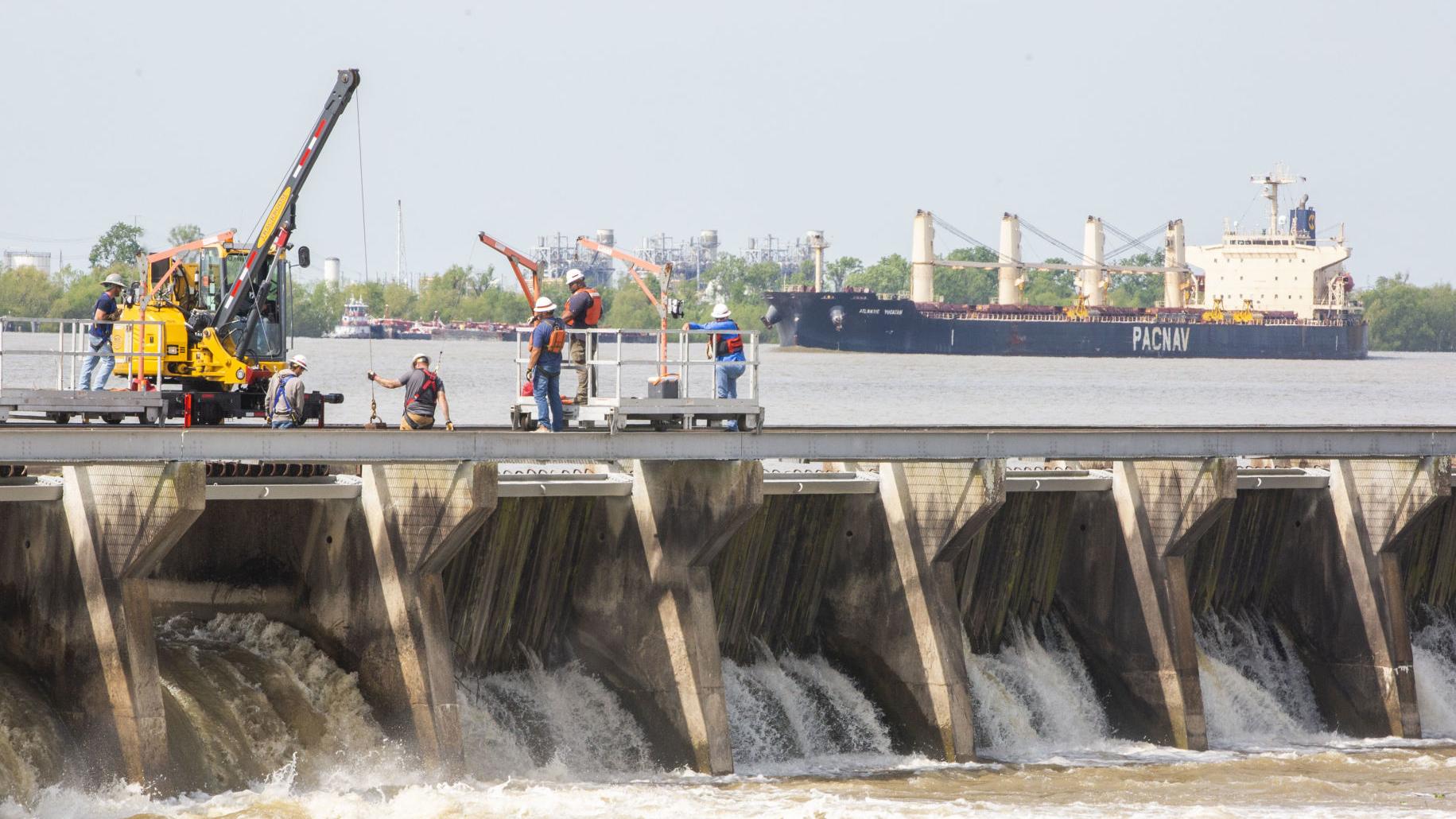 photo Bonnet Carre Spillway 2021 some bays of bonnet carre spillway