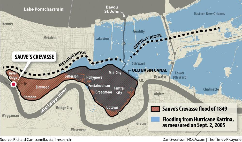 Katrina Flood Map Mississippi Long Before Hurricane Katrina, There Was Sauve's Crevasse, One Of The Worst  Floods In New Orleans History | Home/Garden | Nola.com