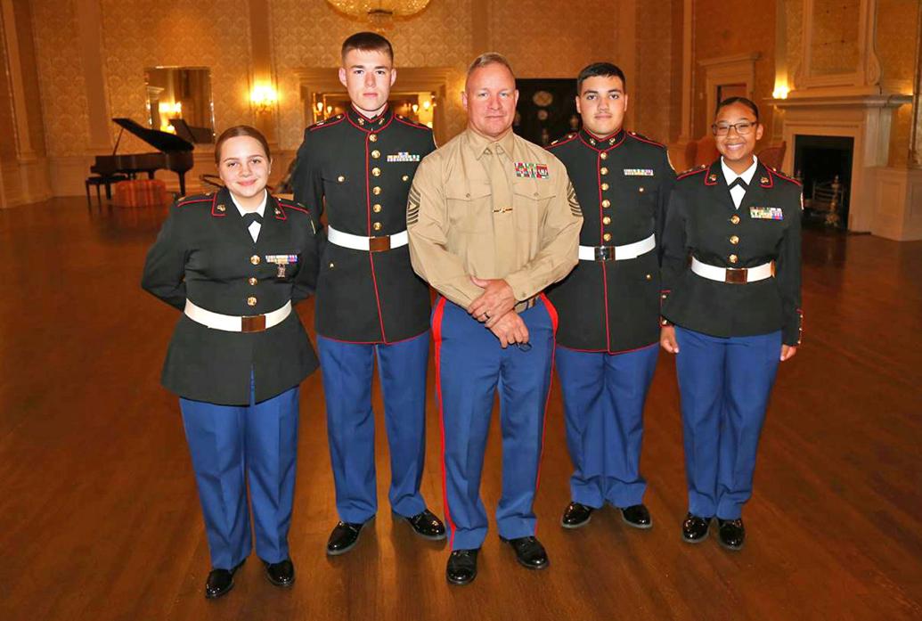 New Orleans Military and Maritime Academy cadets display colors at