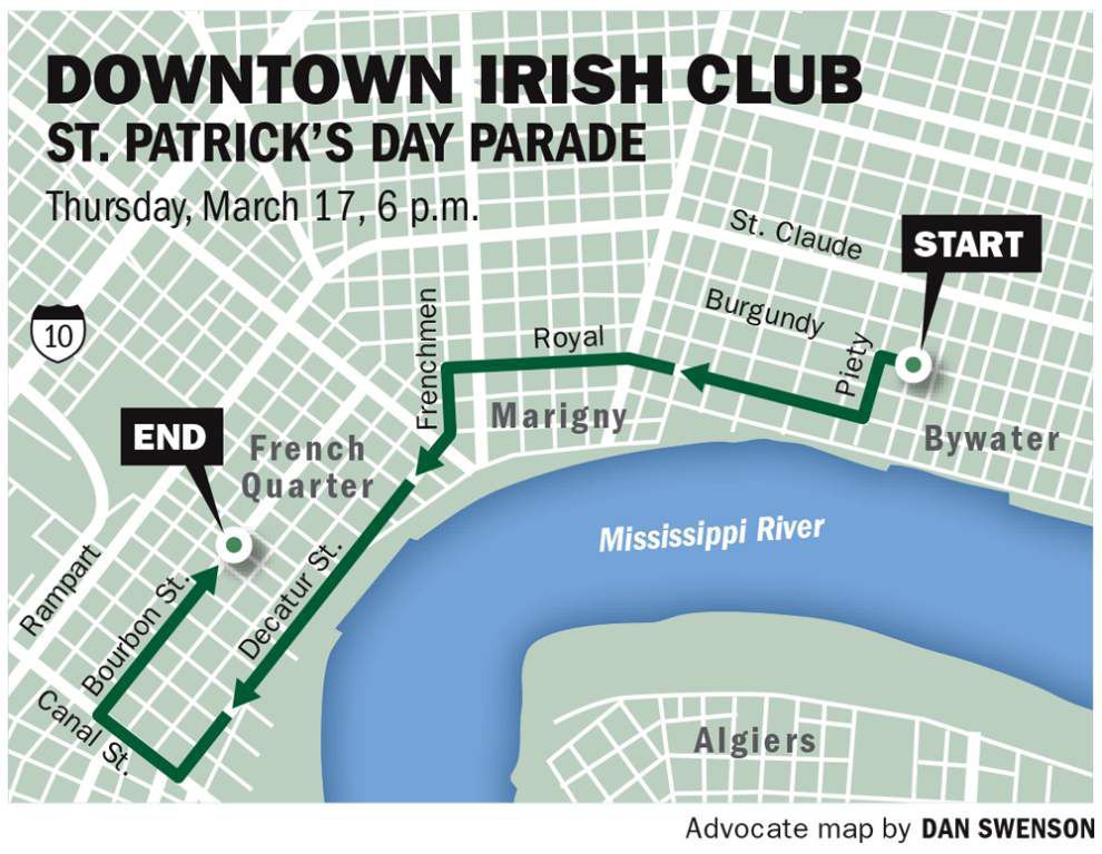 St. Patrick’s Day parties, parades in New Orleans area Routes, times