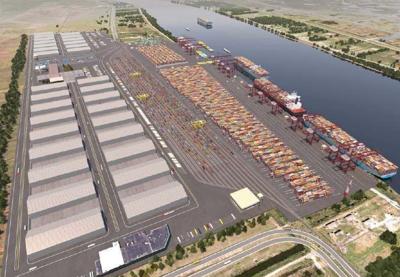 Rendering of Plaquemines Port's proposed container shipping terminal