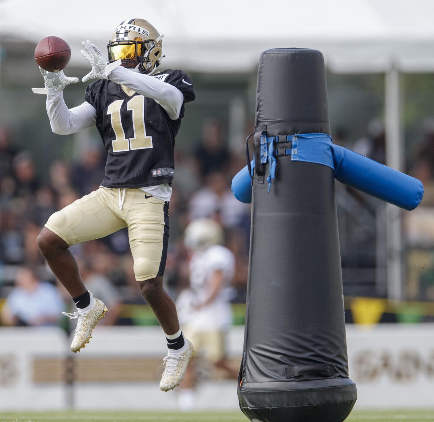 New Orleans Saints wide receiver Jalen McCleskey (17) catches a pass during  NFL football training camp in Metairie, Saturday, July 31, 2021. (AP  Photo/Derick Hingle Stock Photo - Alamy