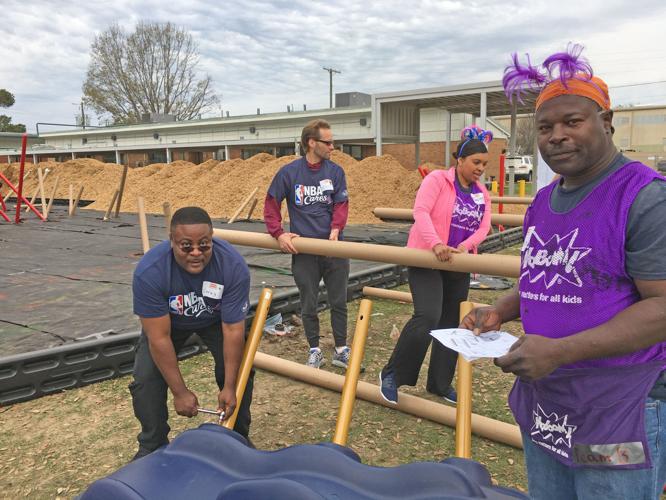 'KaBoom' a new playground is built at Gretna school in a day