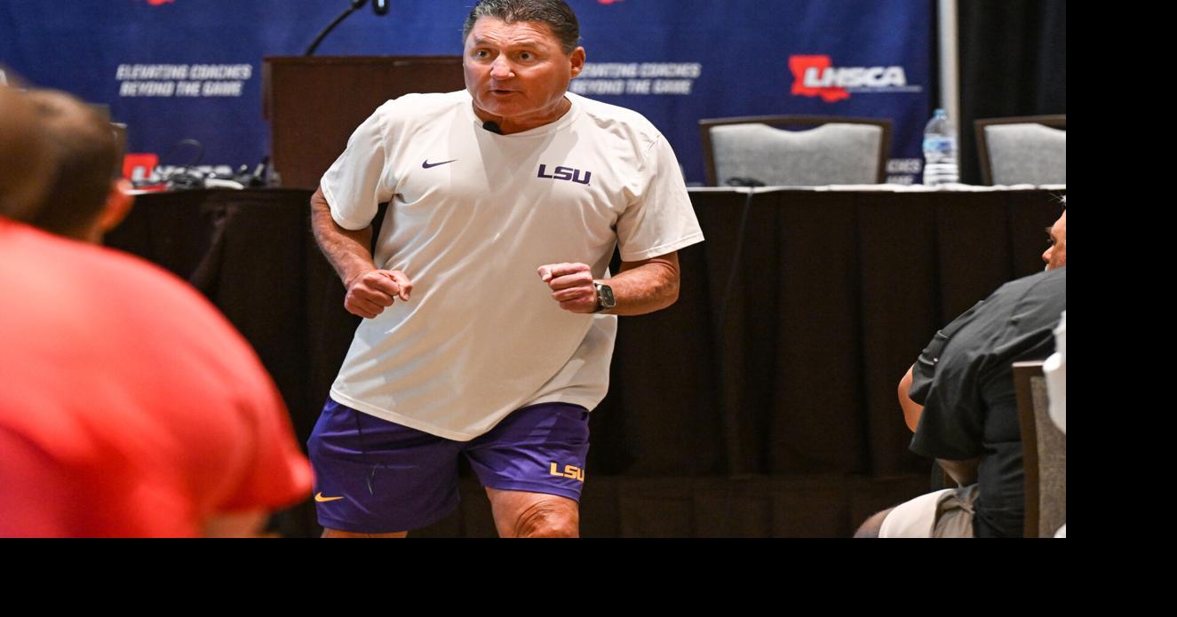 Ed Orgeron offers glimpse into new role in first public appearance since return to LSU