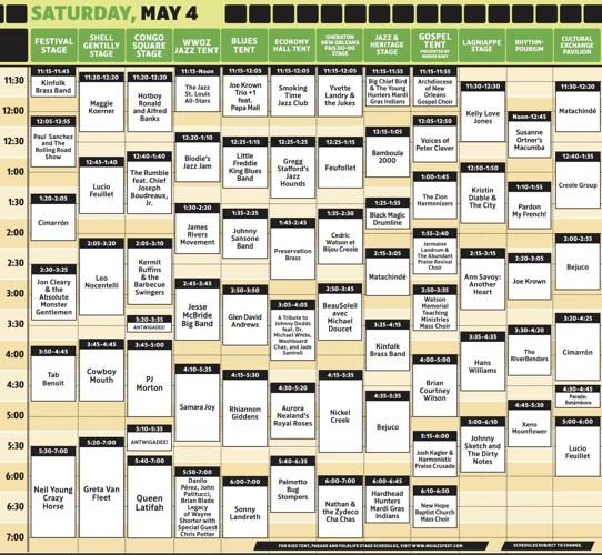 Jazz Fest 2024 map and daily schedule cubes Jazz Fest