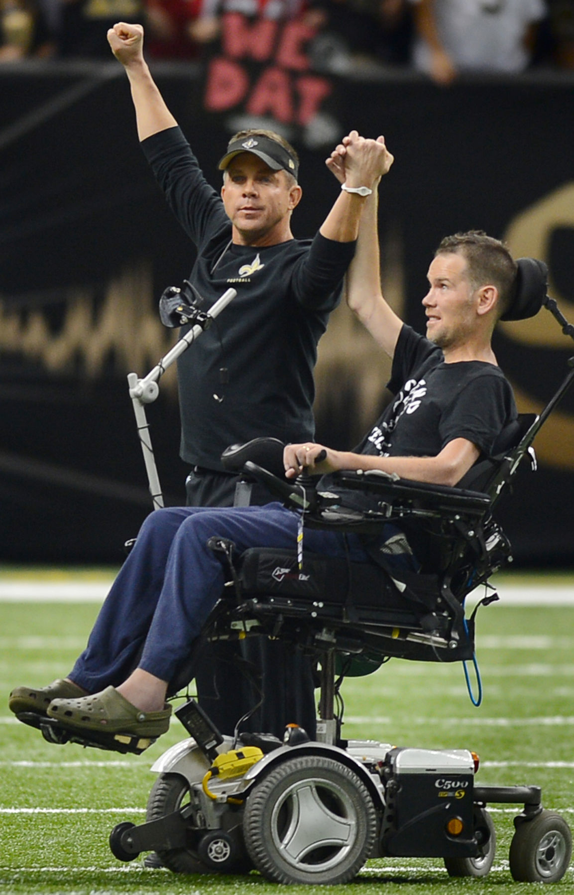 New Orleans Saints - Drew Brees and Team Gleason #NationalHugDay