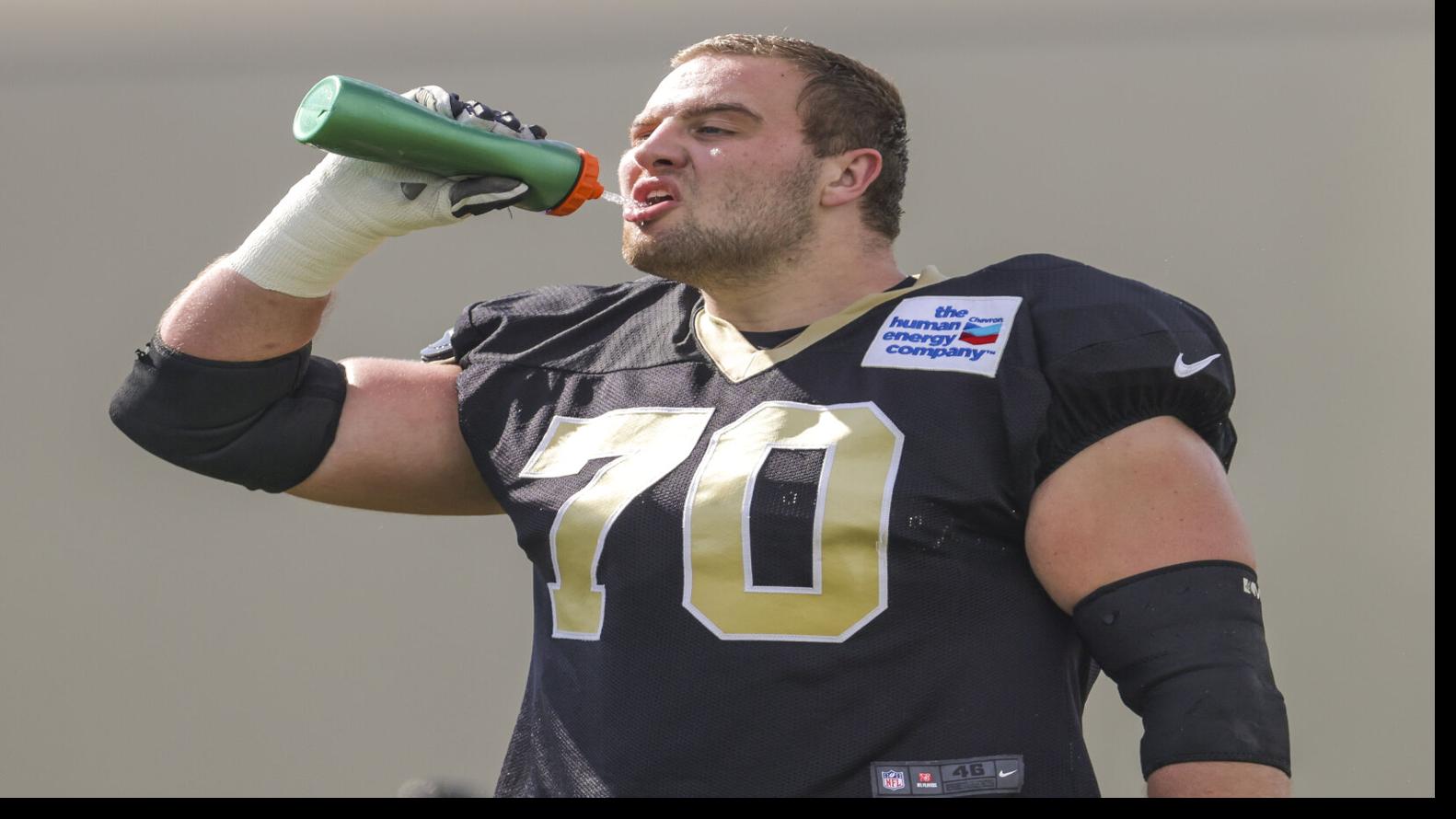 Saints OL Trevor Penning misses Day 2 of camp due to injury, Saints