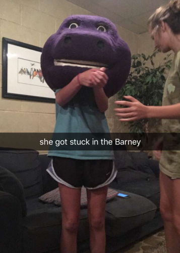 Firefighters Rescue Alabama Teen Girl From Giant Barney Head Traffic