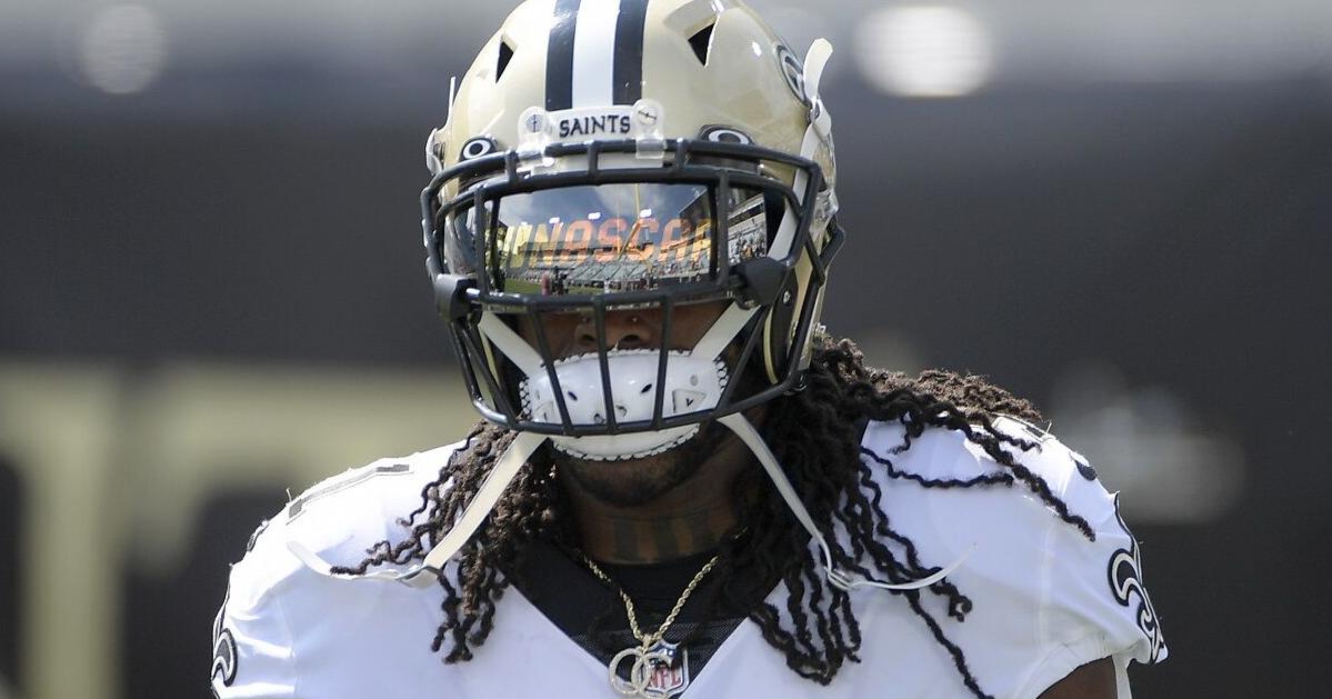 Kamara Mask Why is Saints RB Alvin Kamara wearing a visor with a NASCAR logo on his ...