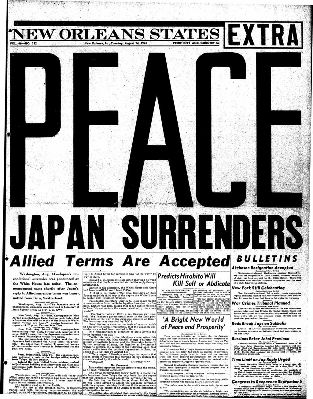 Japan S Surrender Ended World War Ii And Set Off Wild Celebrations Across New Orleans Entertainment Life Nola Com