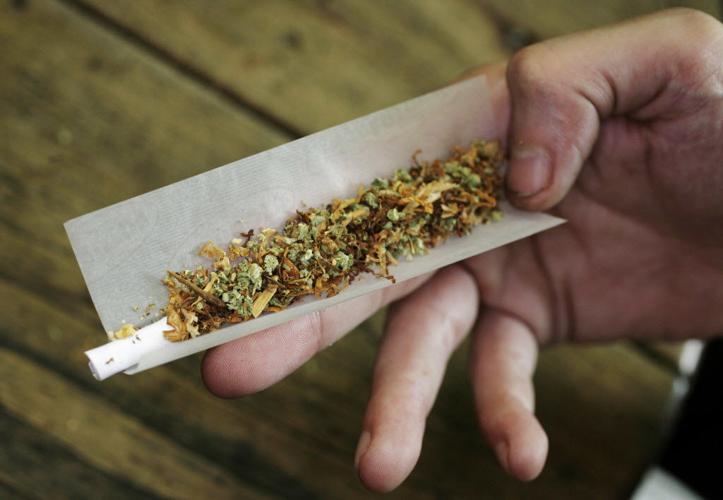 Rolling a marijuana joint