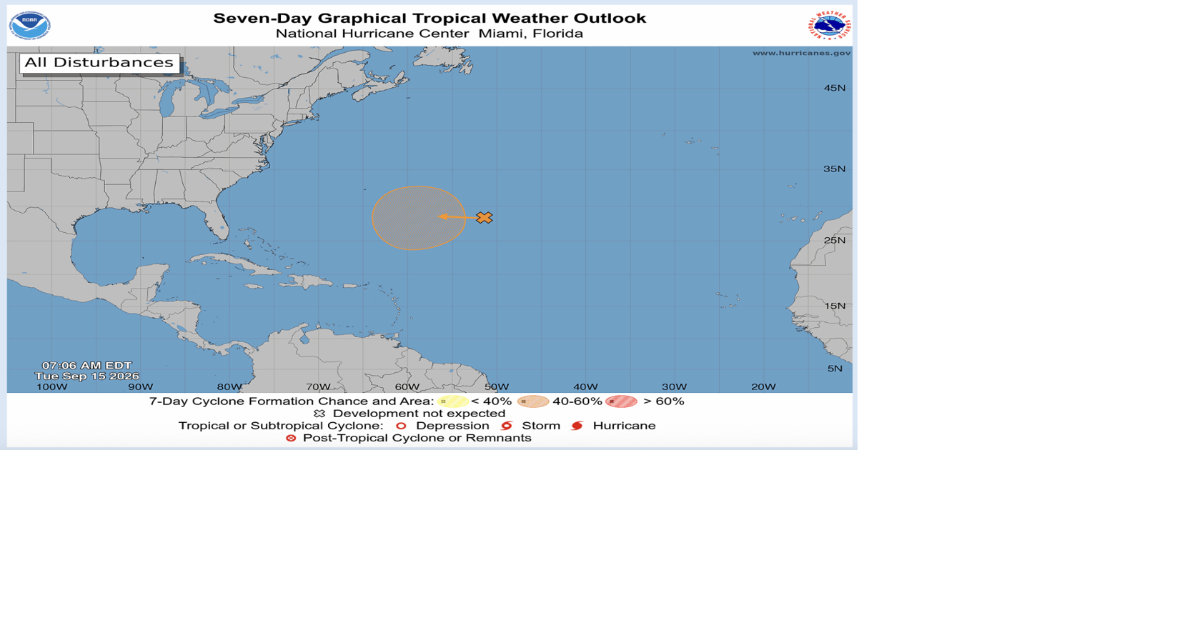 Atlantic disturbance could become tropical depression later this week. See the forecast.