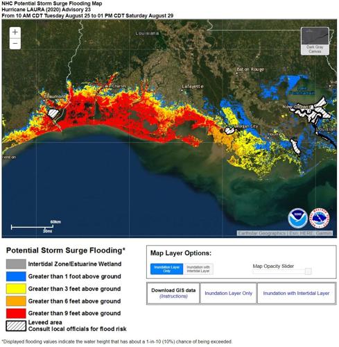 Potential Laura surge for southwest, south central Louisiana