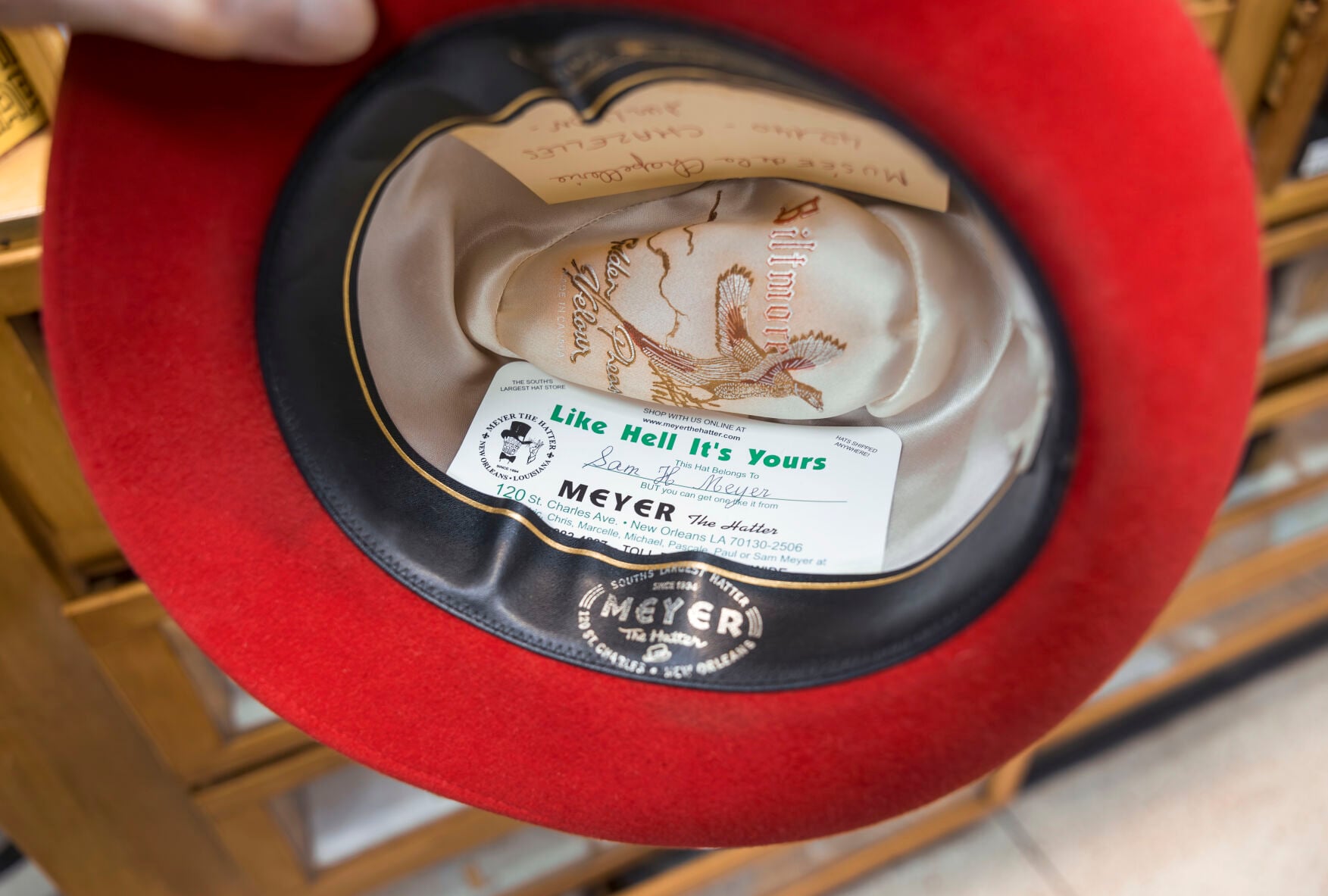 Felt western Hat from the Meyer the Hatter in New Orleans, sz. Medium Olive green felt fedora (The MidWester) – MidWest Hatters main image 3