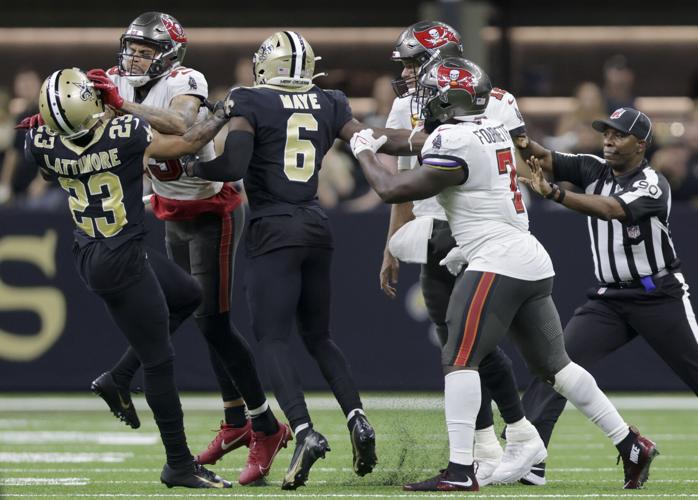 WATCH: A brawl during the Saints-Buccaneers game leads to