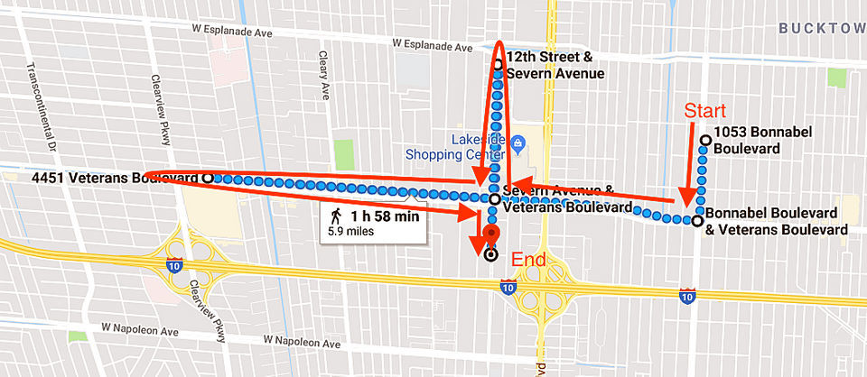 metairie mardi gras parade route