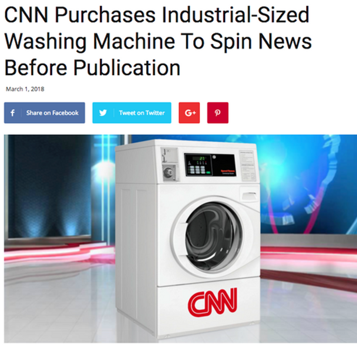 No CNN did not buy a big washing machine to spin the news
