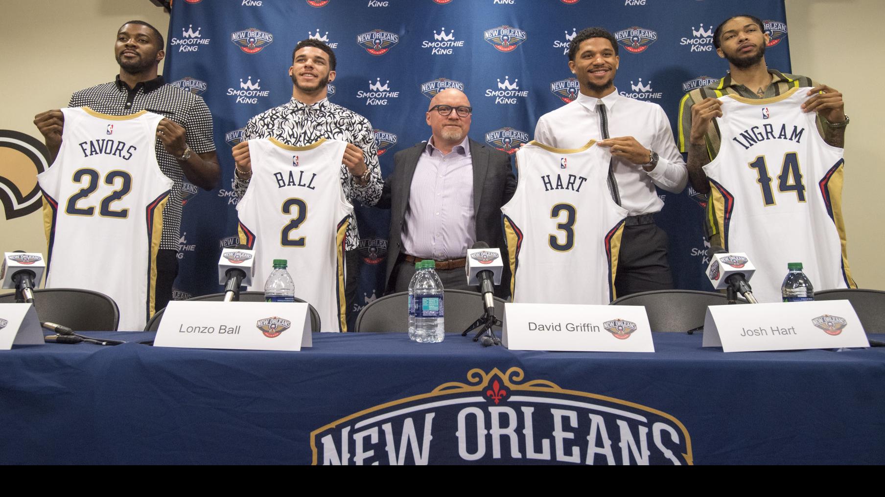 Photos: New Orleans Pelicans introduce Derrick Favors, Lonzo Ball, Brandon  Ingram & Josh Hart to the team, Photos