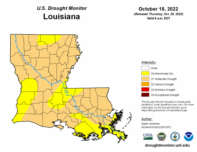 Most of Louisiana is now in a moderate drought as dry conditions ...