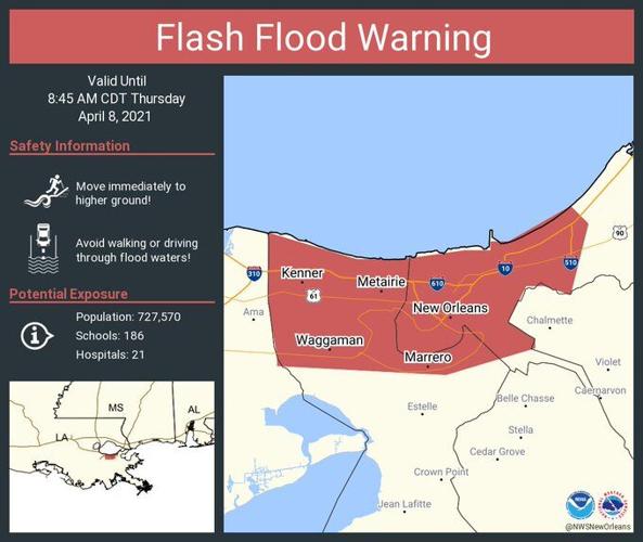 New Orleans metro under flash flood warning; parking restrictions ...