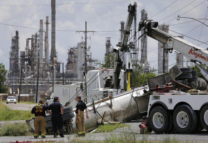 Overturned tanker truck in Chalmette had 'minute leak,' now upright