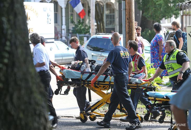 Medical transport van overturns in crash with SUV in Central City