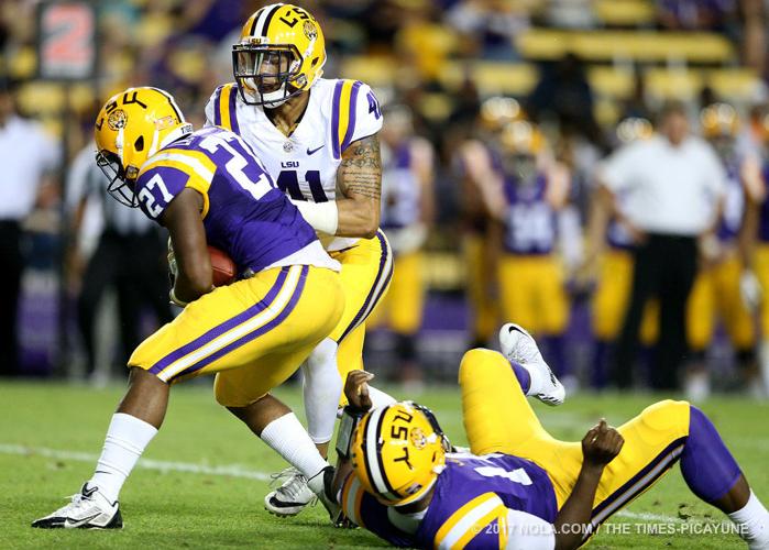 LSU spring game called for lightning delay; game completed indoors Sports