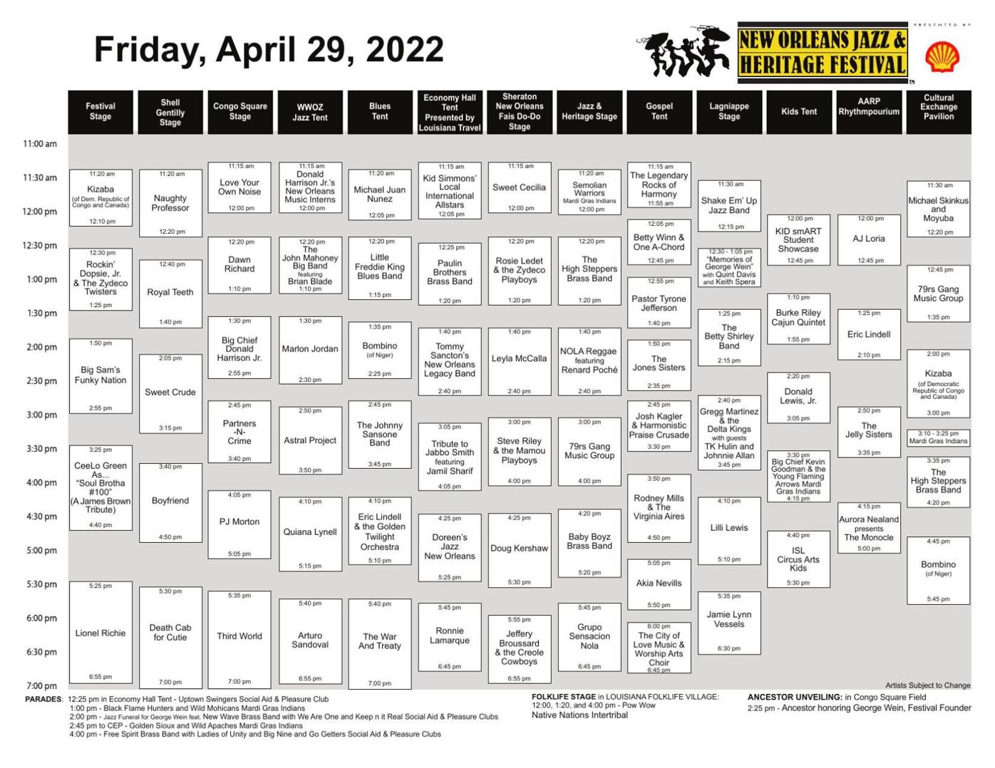 New Orleans Jazz & Heritage Festival 2022 Cubes